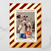 Elegant Minimalist Christmas | Modern Family Photo 箔シーズンカード (正面)