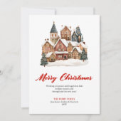 Elegant Minimalist Christmas Scene Greeting Card シーズンカード (正面)
