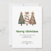 Elegant Minimalist Christmas Tree Leopard Greeting シーズンカード (正面)