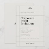 Elegant Minimalist Corporate Event Invitation セーブザデート (正面/裏面)