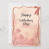 Elegant Minimalist Couple Line Art Happy Valentine シーズンカード (正面)