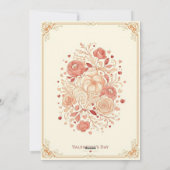 Elegant Minimalist Couple Line Art Happy Valentine シーズンカード (裏面)