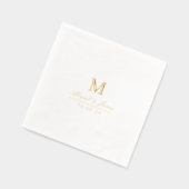 Elegant minimalist couples monogram wedding 箔ナプキン (左)