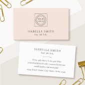 Elegant Minimalist Custom Logo Blush Pink 名刺