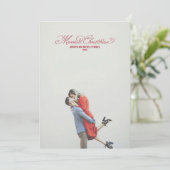 Elegant Minimalist Custom Photo Christmas Card シーズンカード (スタンド正面)