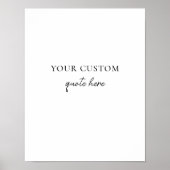 Elegant Minimalist Custom Quote ポスター (正面)