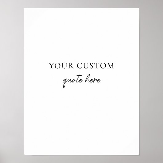 Elegant Minimalist Custom Quote ポスター (正面)