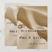 Elegant Minimalist Custom Wedding Card 案内状 (正面/裏面)