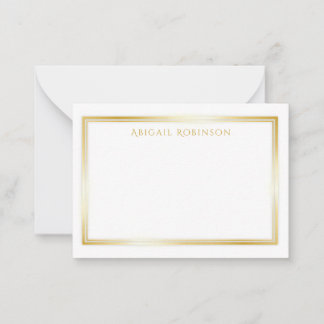 Elegant, minimalist, customizable, gold metallic  ノートカード