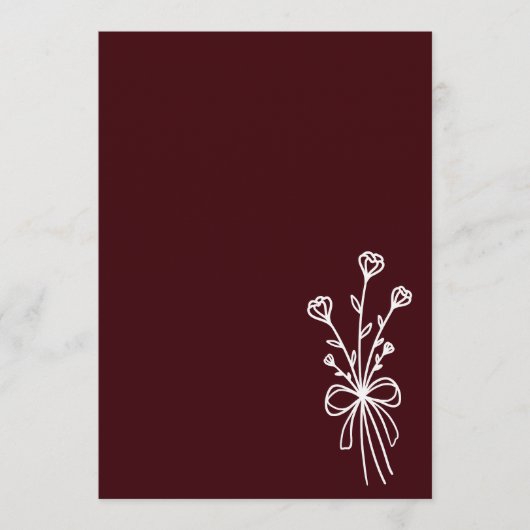 Elegant Minimalist Deep Burgundy 招待状 (正面)