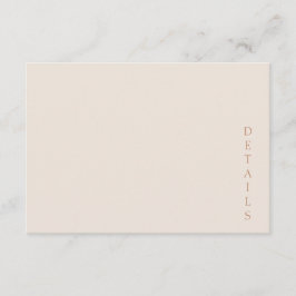 Elegant Minimalist Desert Sand Copper Wedding エンクロージャーカード