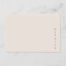 Elegant Minimalist Desert Sand Wedding エンクロージャーカード