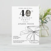 Elegant minimalist design 40th birthday party 招待状 (スタンド正面)