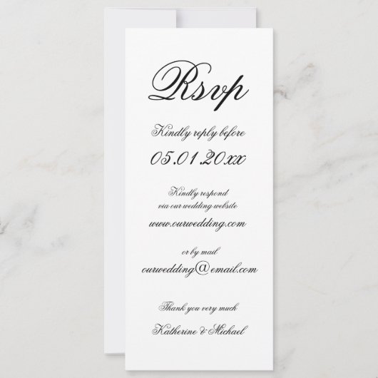 Elegant Minimalist Digital Wedding RSVP 招待状 (正面)