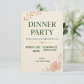 Elegant Minimalist Dinner Party Invitation 招待状 (スタンド正面)
