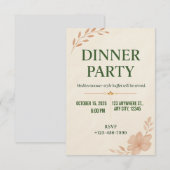Elegant Minimalist Dinner Party Invitation 招待状 (正面/裏面)