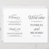 Elegant Minimalist DIY Wedding Folded Program (正面)