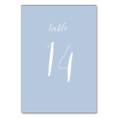 Elegant Minimalist Dusty Blue Wedding Table Card テーブルナンバー (裏面)