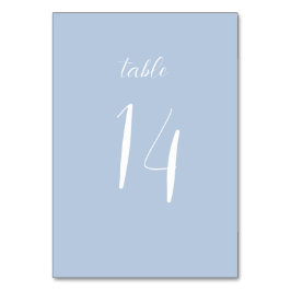 Elegant Minimalist Dusty Blue Wedding Table Card テーブルナンバー