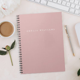 Elegant Minimalist Dusty Rose Monogram ノートブック