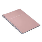Elegant Minimalist Dusty Rose Monogram ノートブック (右側)