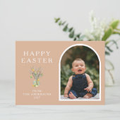 Elegant Minimalist Easter Egg Branch Photo シーズンカード (スタンド正面)