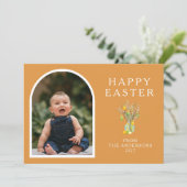 Elegant Minimalist Easter Egg Branch Photo シーズンカード (スタンド正面)