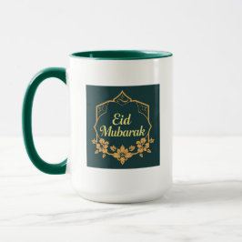 Elegant Minimalist Eid Mubarak Mug – Emerald Green マグカップ