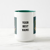 Elegant Minimalist Eid Mubarak Mug – Emerald Green マグカップ (中央)