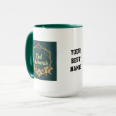 Elegant Minimalist Eid Mubarak Mug – Emerald Green マグカップ (正面左)
