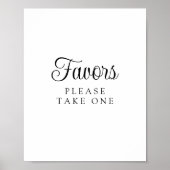 Elegant Minimalist "Favors - Please Take One" Sign ポスター (正面)