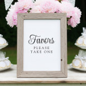 Elegant Minimalist "Favors - Please Take One" Sign ポスター