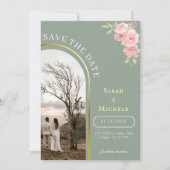 Elegant & Minimalist Flat Save The Date Card セーブザデート (正面)
