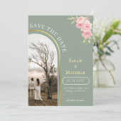 Elegant & Minimalist Flat Save The Date Card セーブザデート (スタンド正面)