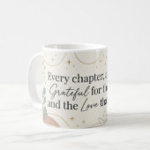 Elegant Minimalist Floral Mug - "Every Chapter, A  コーヒーマグカップ (正面左)