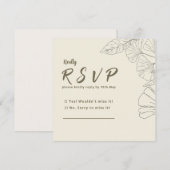 Elegant Minimalist Floral RSVP Card (正面/裏面)