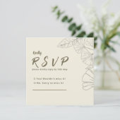 Elegant Minimalist Floral RSVP Card (スタンド正面)
