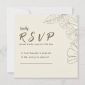 Elegant Minimalist Floral RSVP Card (正面)