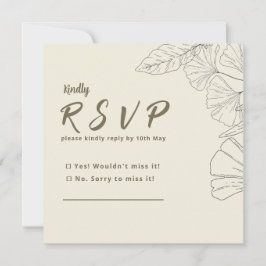 Elegant Minimalist Floral RSVP Card
