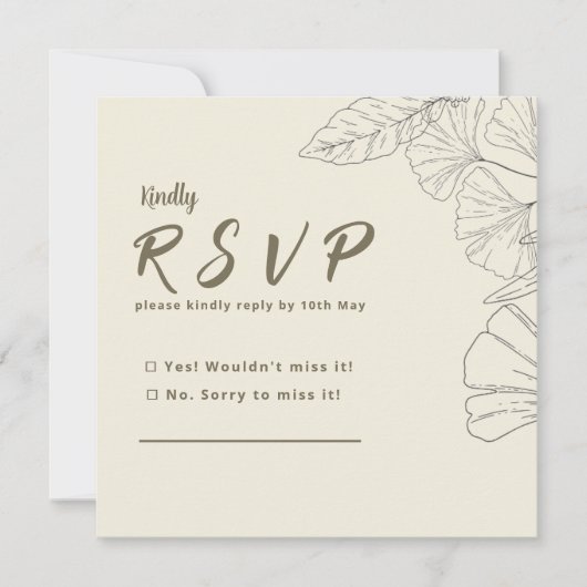 Elegant Minimalist Floral RSVP Card (正面)