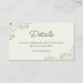 Elegant Minimalist Floral Wedding QR Code Details  エンクロージャーカード (正面)