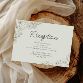 Elegant Minimalist Floral Wedding Reception Detail エンクロージャーカード