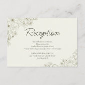 Elegant Minimalist Floral Wedding Reception Detail エンクロージャーカード (正面)