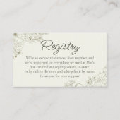 Elegant Minimalist Floral Wedding Registry Insert エンクロージャーカード (正面)