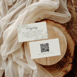 Elegant Minimalist Floral Wedding Registry Insert エンクロージャーカード