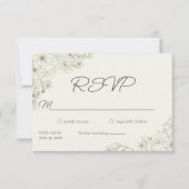 Elegant Minimalist Floral Wedding RSVP (正面)