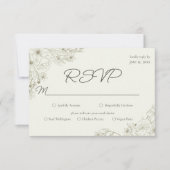 Elegant Minimalist Floral Wedding RSVP Card (正面)