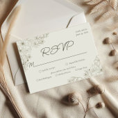 Elegant Minimalist Floral Wedding RSVP Card