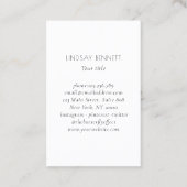 Elegant Minimalist Floral White Blue 名刺 (裏面)