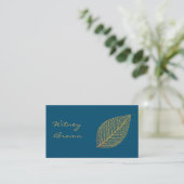 Elegant minimalist foil golden leaf  business card 名刺 (スタンド正面)